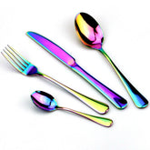 Dinnerware Set Colorful Rainbow Knife Fork Teaspoon Dishwasher Safe